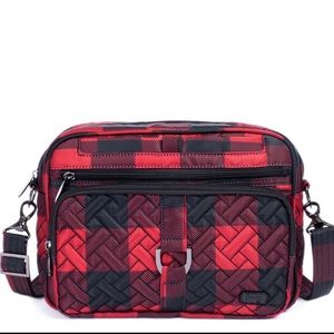 NWT - LUG Carousel XL Shoulder to Crossbody Bag in Buffalo Check Red